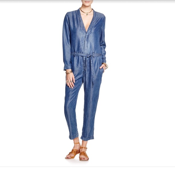 Free People Other - FREE PEOPLE Lou Chambray (denim)Jumpsuit size 12